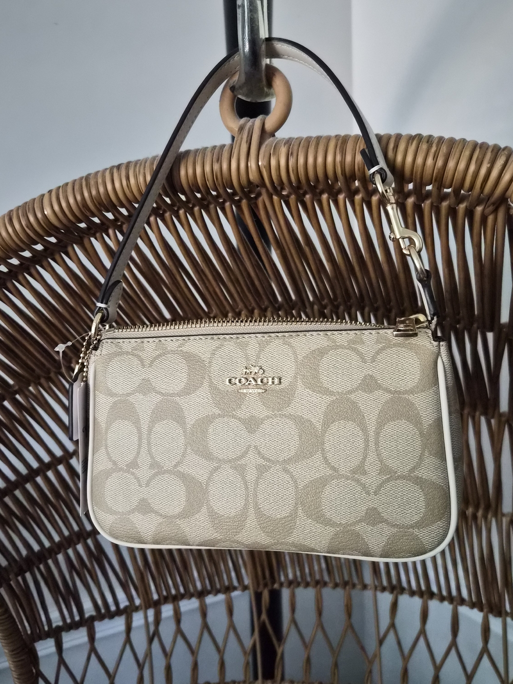 Coach Tan Signature Canvas Crossbody with Gold Hardware NOLITA 19